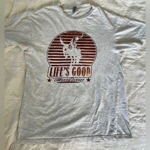 Life's Good WILD WEST HORSE AND COWBOY Rodeo Bronco Graphic T Shirt M